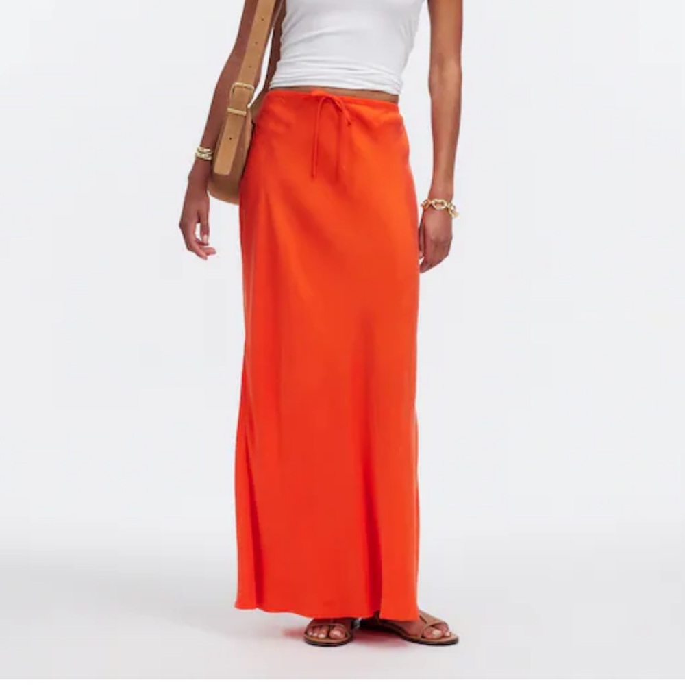 Madewell Orange Maxi Skirt